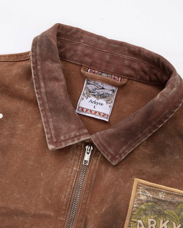 Arkyve "Wine Label" Distressed Work Jacket - Image 3