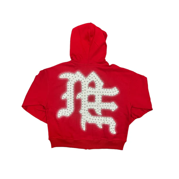 Mixed Emotions “End” Red Rhinestone Hoodie