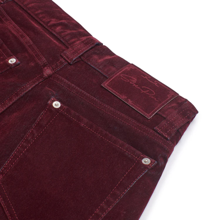 WMNS VELVET DENIM BORDEAUX RED