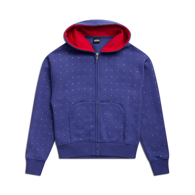 PREMIUM RHINESTONE ZIP HOODIE
