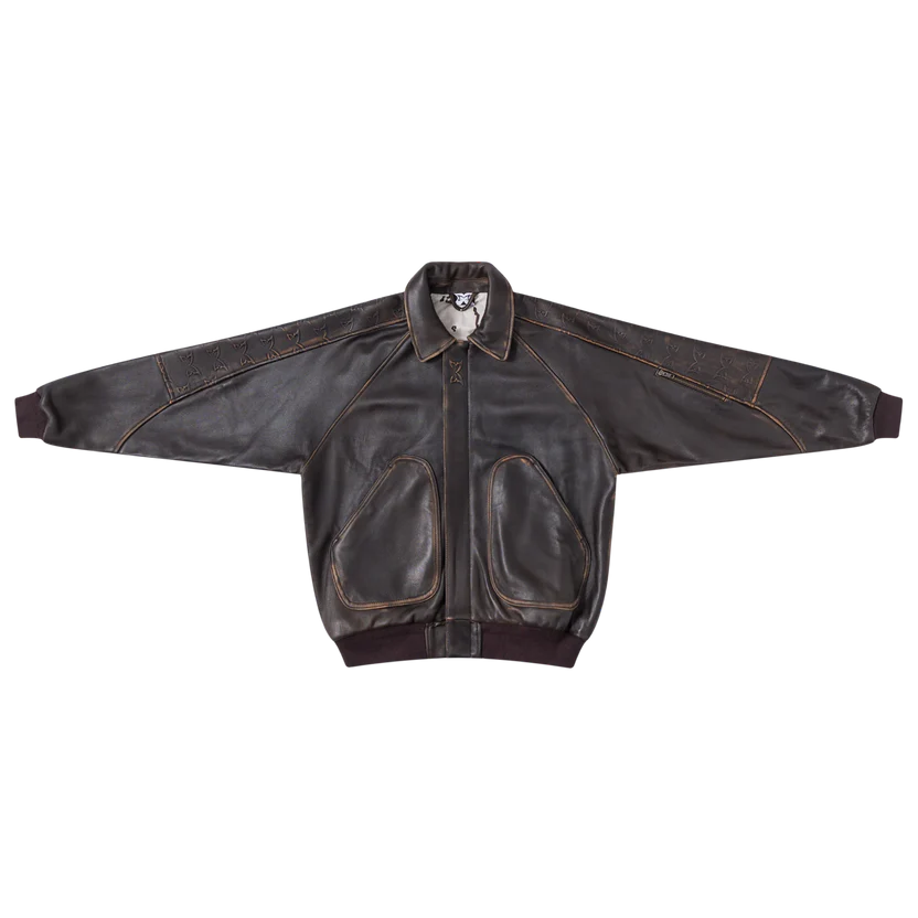 Aged Leather Jacket (Brown)