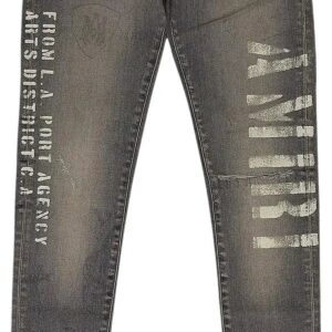 Amiri Military Stencil Skinny Jeans 'Grey'