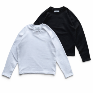 Suvene Basic Long Sleeve T-Shirt (Black/White)