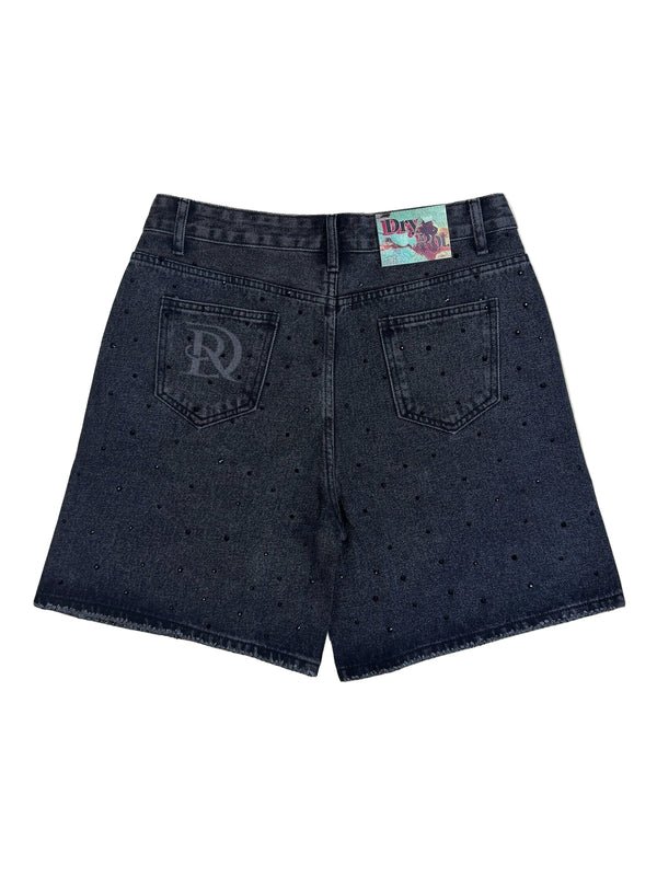 Dry Rot "Shadow" Black Rhinestone Jean Shorts - Image 3