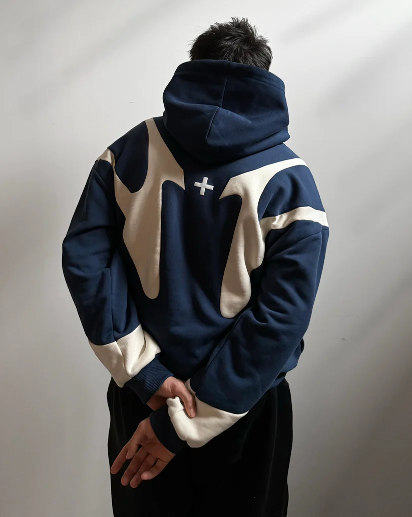 008.Night Lab Fuse Hoodie – Navy/Cream