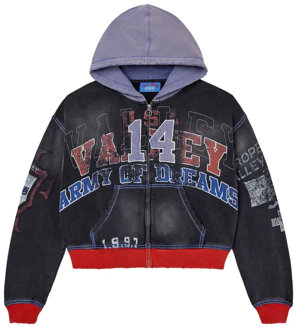 Vale "Big 14" Red Zip-Up Hoodie