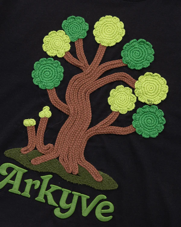 Arkyve "Crotchet Tree Patch" Black T-Shirt - Image 3