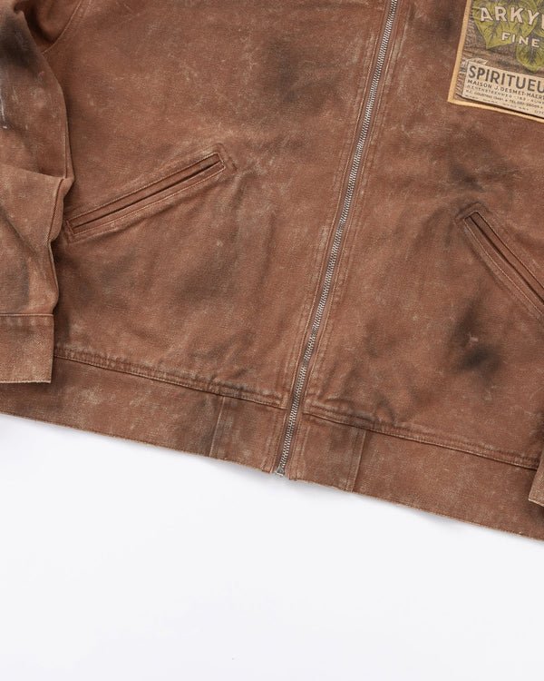 Arkyve "Wine Label" Distressed Work Jacket - Image 5