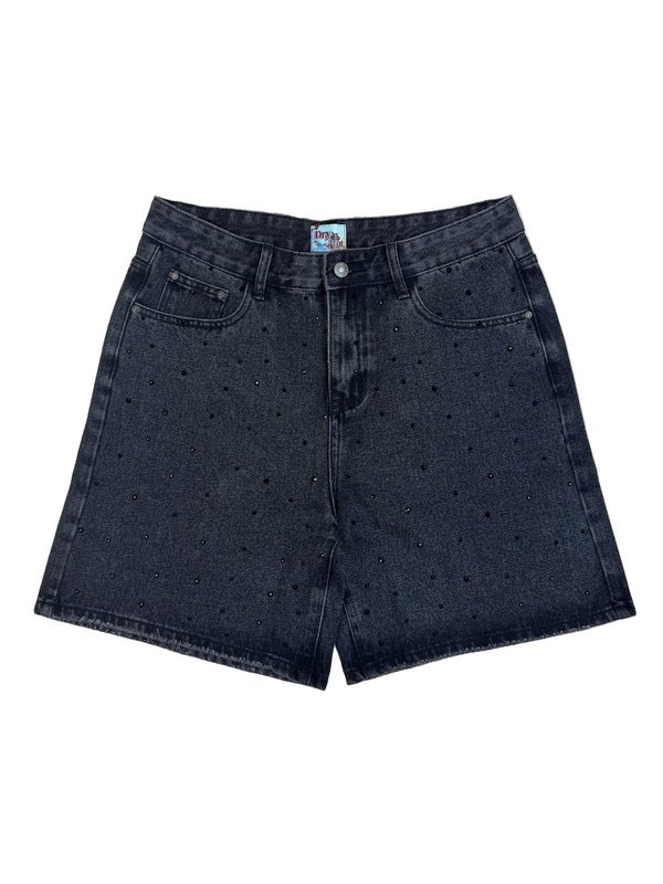 Dry Rot "Shadow" Black Rhinestone Jean Shorts