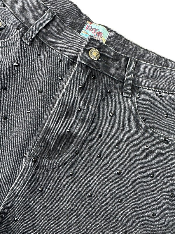 Dry Rot “Shadow” Black Rhinestone Jean Shorts