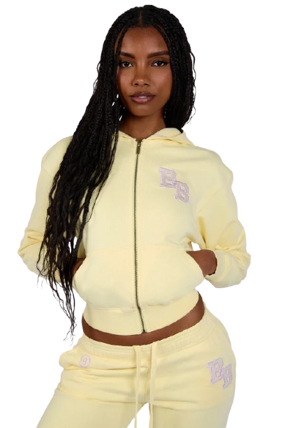 Body By Raven Tracy University Hoodie 2.0 (Butter Yellow/Lavender)