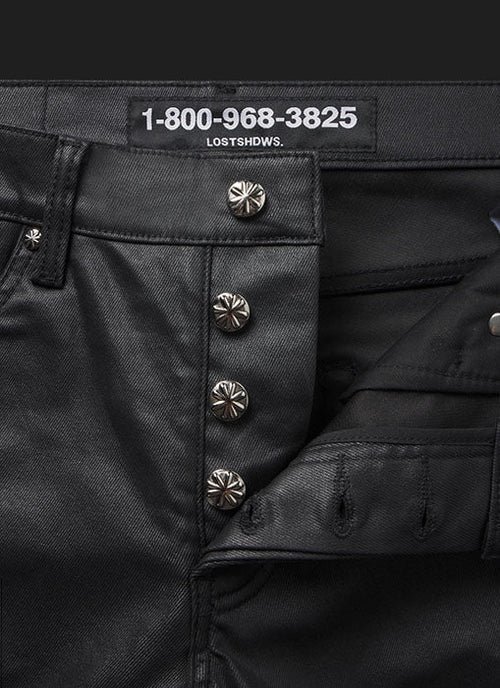Lost SHDWS Black/Green Wax Jeans - Image 3